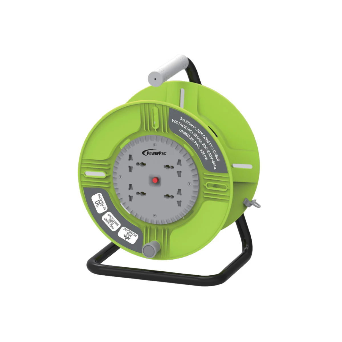 Cable Reel 30M Portable Cable Reel, Extension Socket, Power Reel, Power Cord (PP830) - Yuha Electric