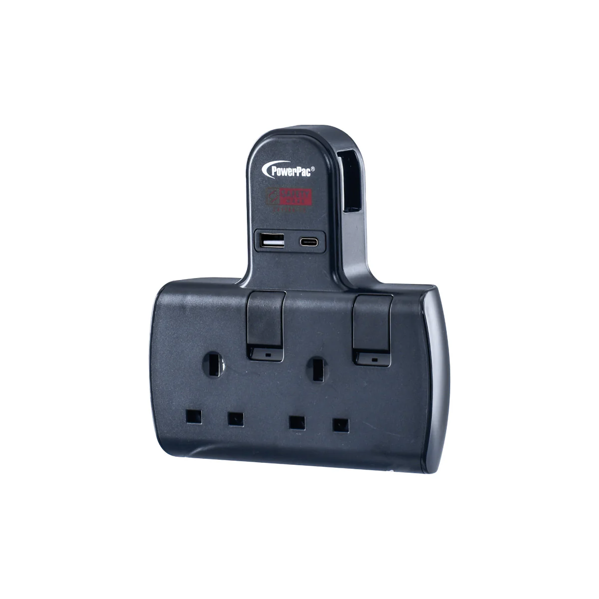 Multi Plug Extension Adapter with 2 Way adapter, USB-A, USB-C, 2 Way Socket Adaptor (PP292UBK) - Yuha Electric