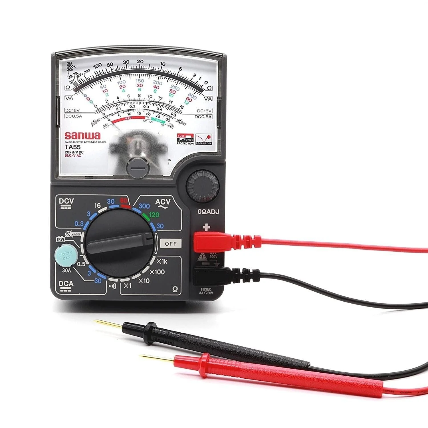 TA55 | Analog Multimeter - 30A Range for Automotive Applications - Yuha Electric