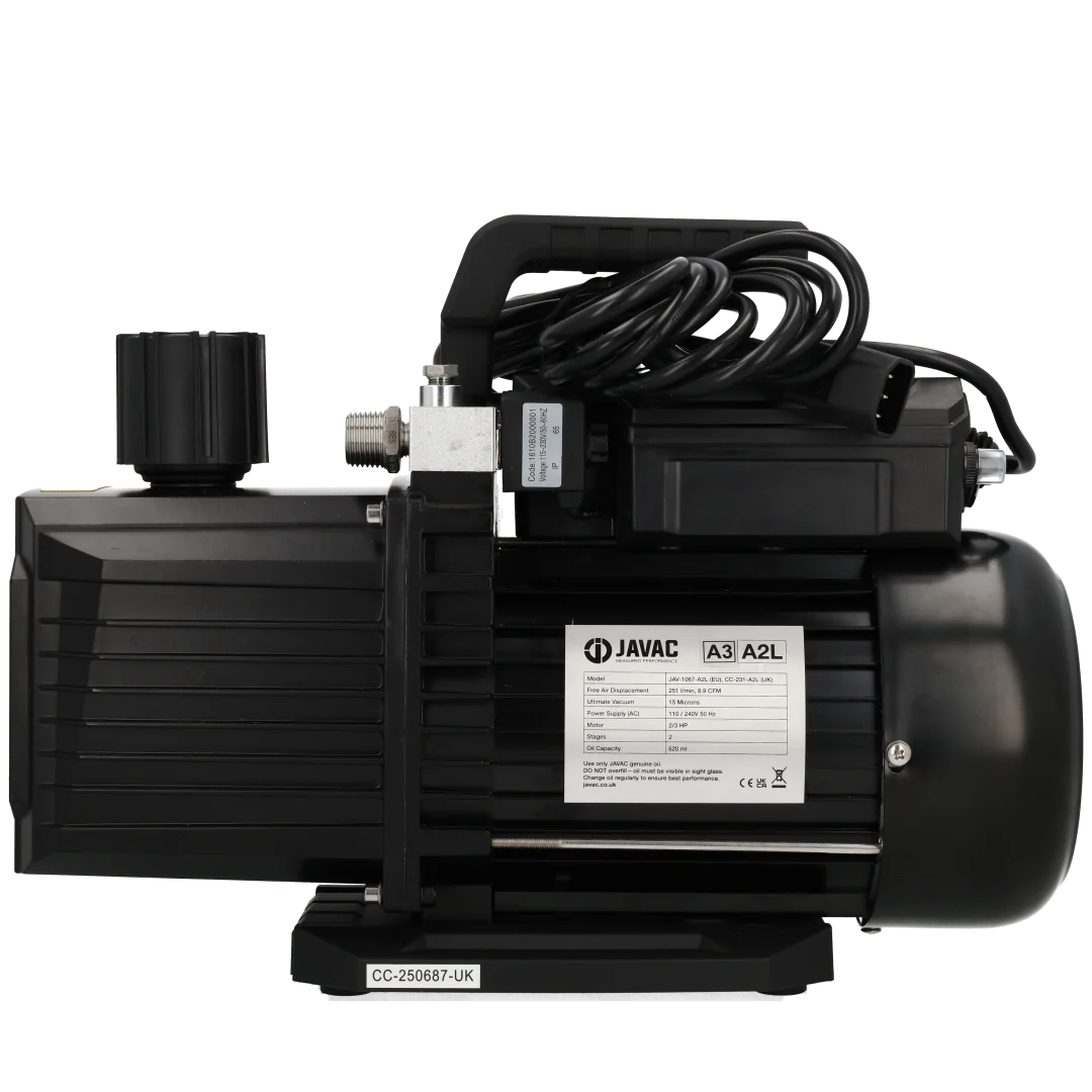 Javac CC-141-A2L 5.3 CFM Double Stage A2L/A3 Spark Proof Vacuum Pump 240V - Yuha Electric