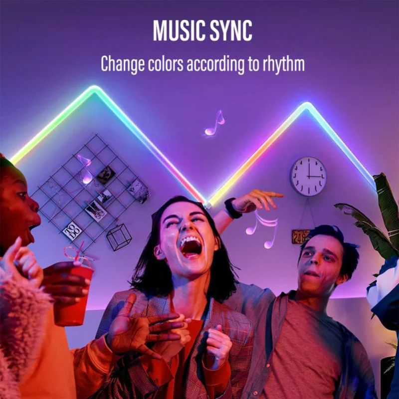 RGB Smart Wall Sconces - WiFi & Bluetooth Music LED Lights - Yuha Electric