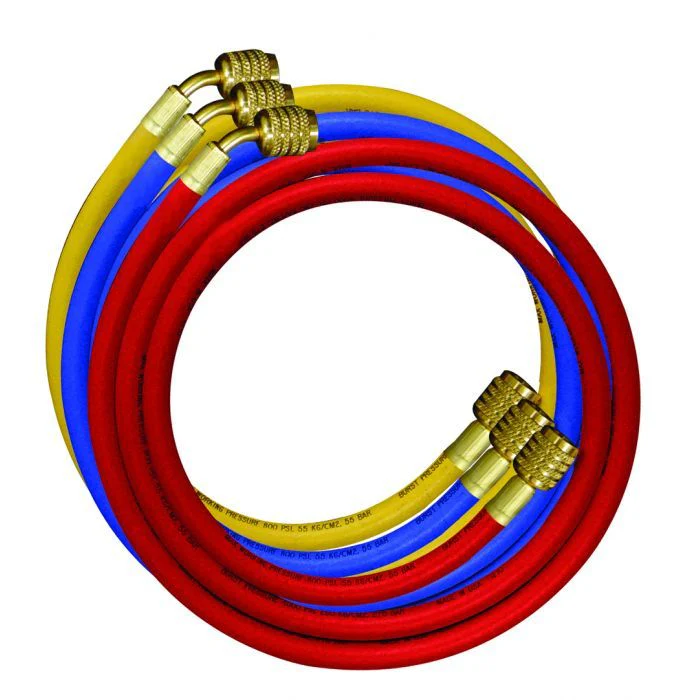 Mastercool 47372 — HD Charging Hose Set 3 x 180cm with Nylon Barrier 1/4