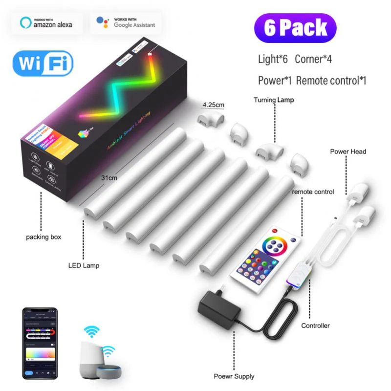 RGB Smart Wall Sconces - WiFi & Bluetooth Music LED Lights - Yuha Electric