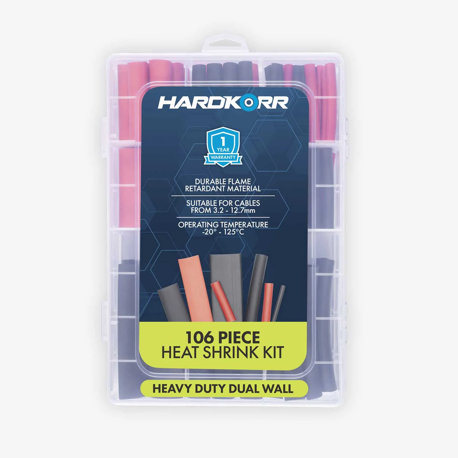 106 Piece Heat Shrink Kit (heavy duty dual wall) - Yuha Electric