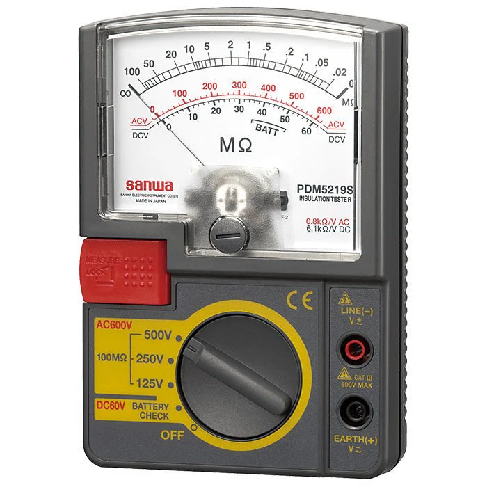 PDM5219S | 125V / 250V / 500V Analog Insulation Tester / Portable Insulation Resistance Meter - Yuha Electric