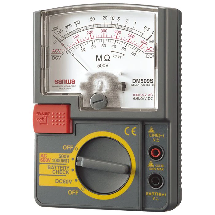 DM509S | 500V Analog Insulation Tester / Portable Insulation Resistance Meter - Yuha Electric