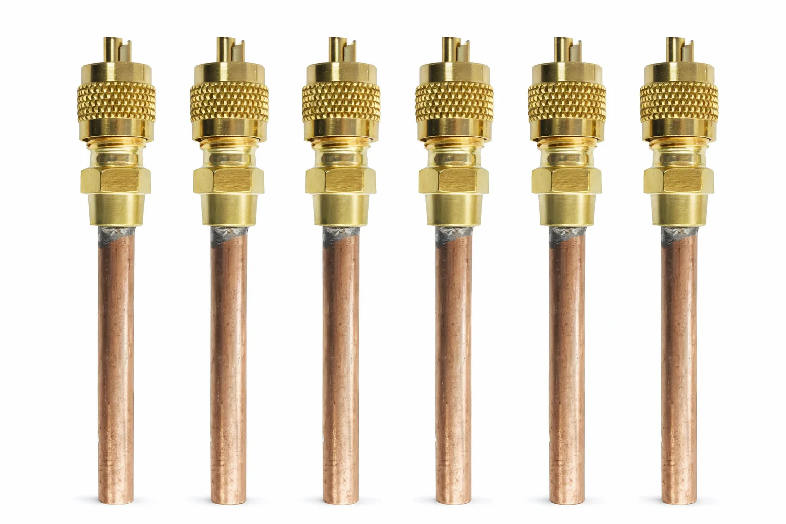 1/4 schraeder access valve with quarter copper tail Pack of Six - Yuha Electric