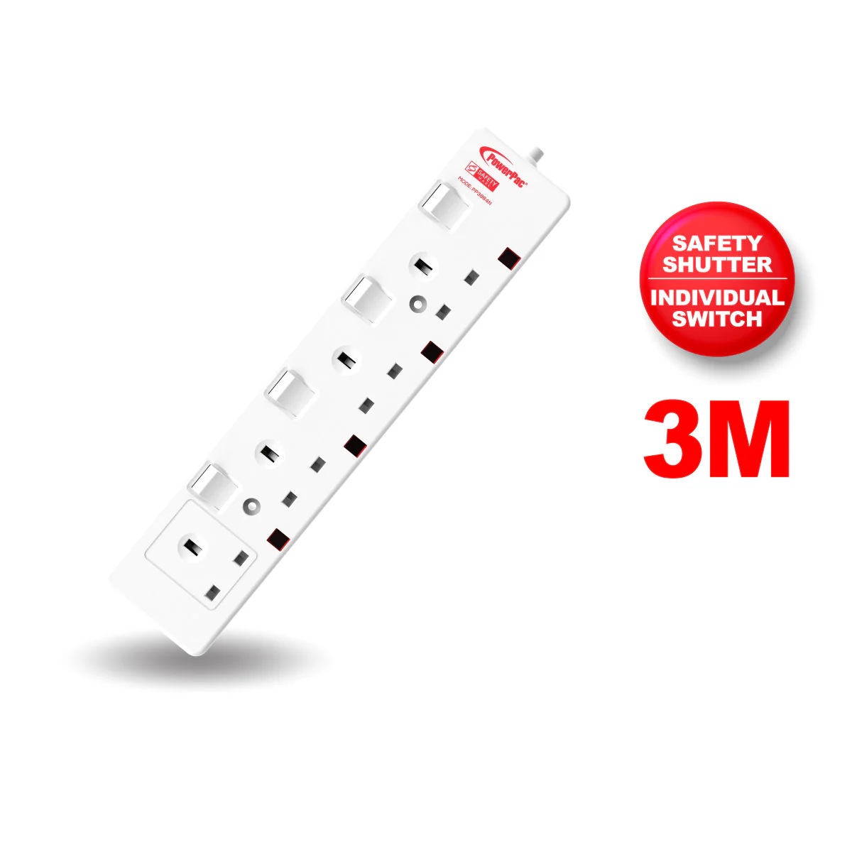Extension Cord, Extension Socket, Power Cord, Power Extension 3 Metre 4 way (PP3884N) - Yuha Electric