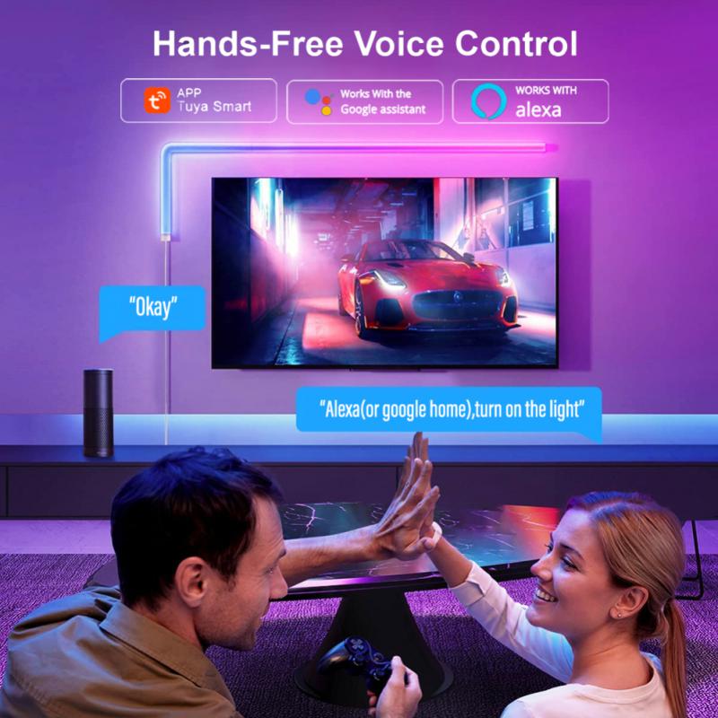 RGB Smart Wall Sconces - WiFi & Bluetooth Music LED Lights - Yuha Electric