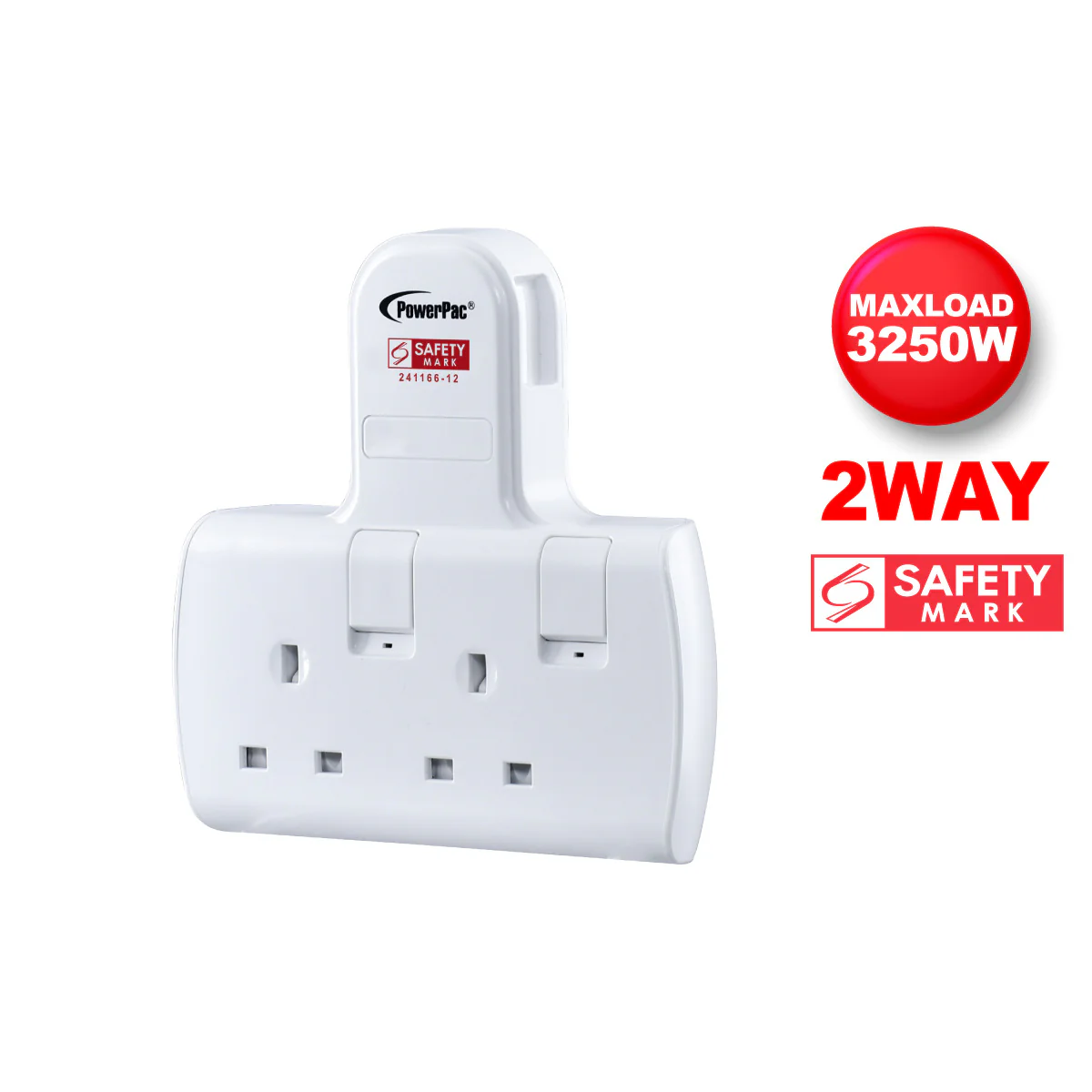 Multi Plug Extension Adapter with 2 Way adapter, 2 Way Socket Adaptor (PP272WH) - Yuha Electric