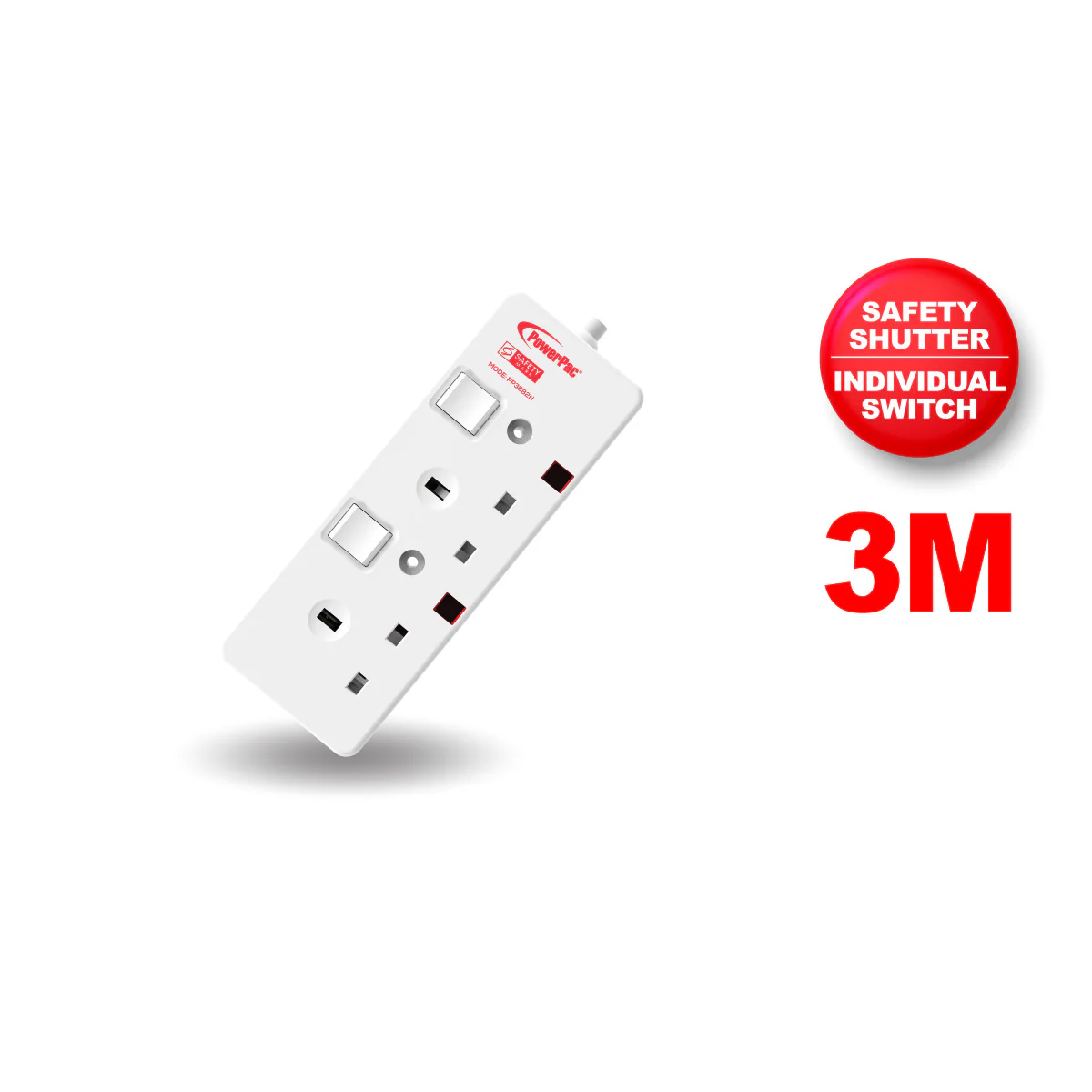 Extension Cord, Extension Socket, Power Cord 3 Metre 2 way (PP3882N) - Yuha Electric
