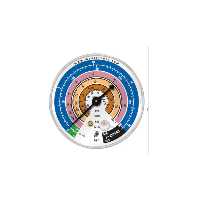 Mastercool EBL1 Low Pressure Replacement Gauge 80mm Class 1.0 - Yuha Electric