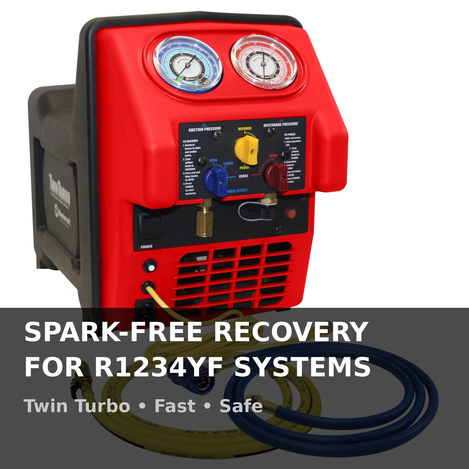 Mastercool 69390-220 Spark Free Twin Turbo Refrigerant Recovery Machine R1234yf 220V - Yuha Electric
