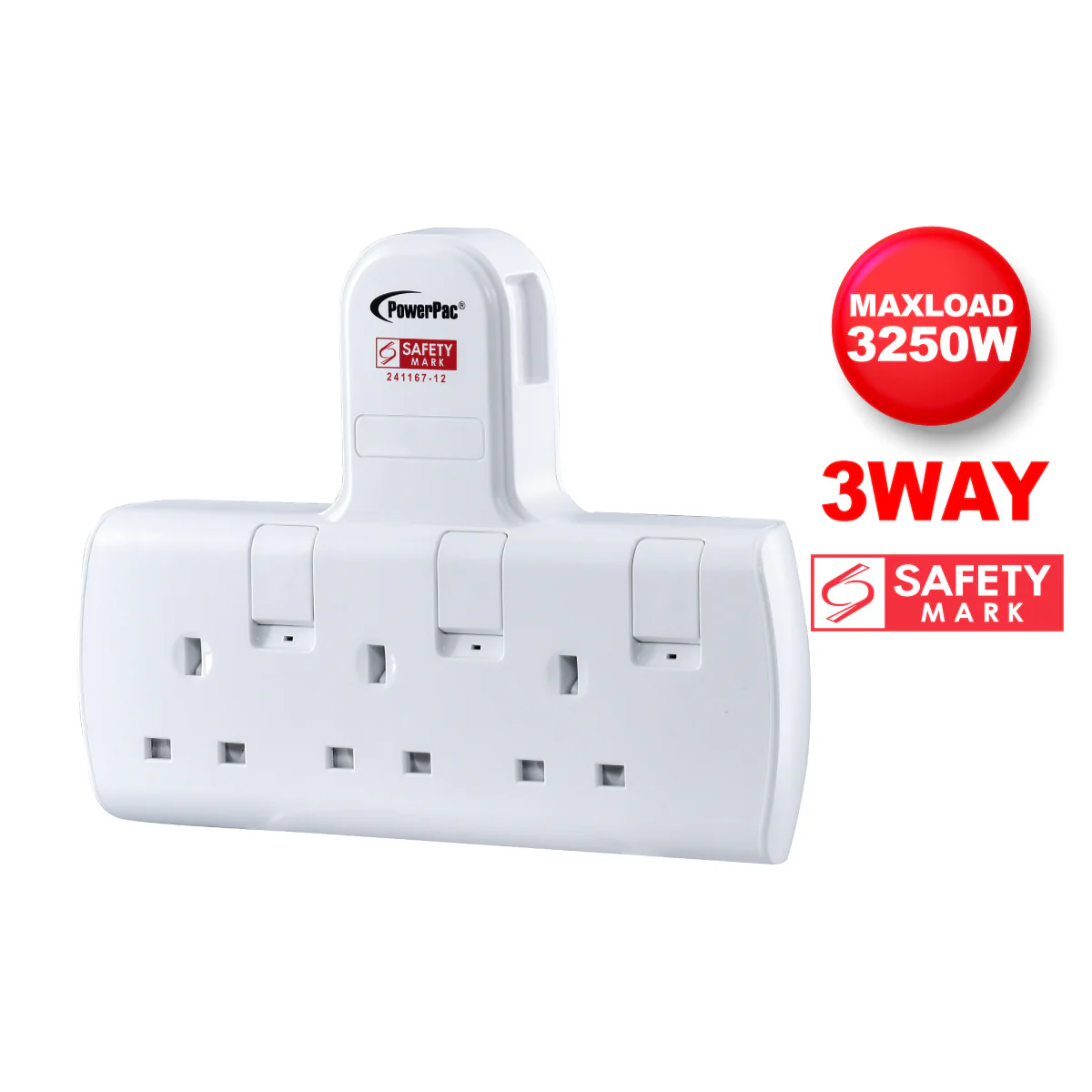Multi Plug Extension Adapter with 3 Way adapter, 3 way Socket Adaptor (PP273) - Yuha Electric