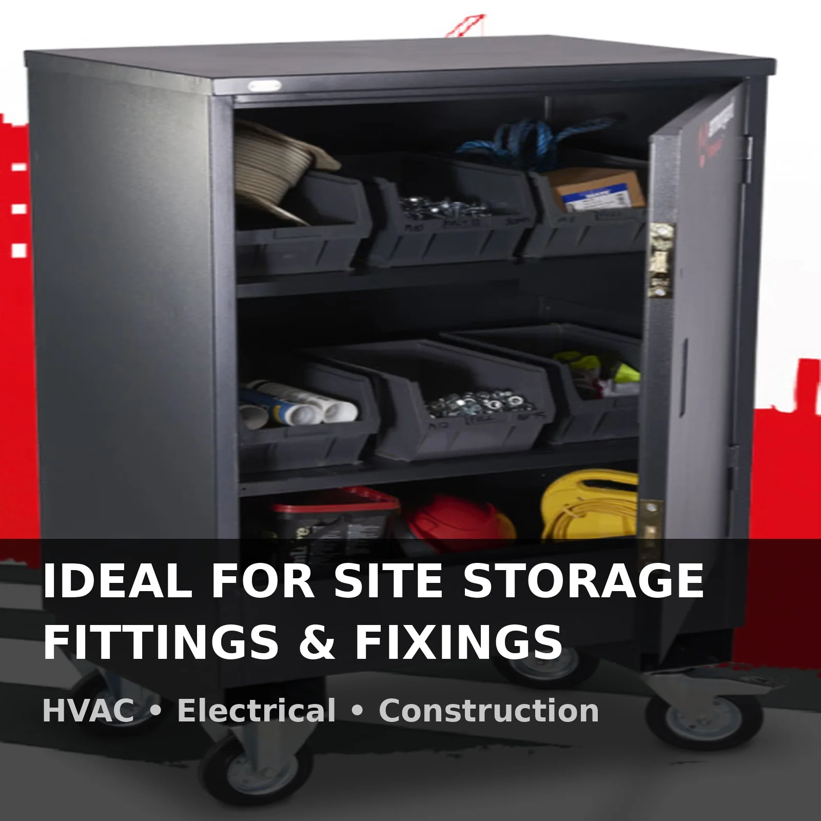 Armorgard FittingStor FC2 Mobile Secure Parts & Fixings Cabinet - Yuha Electric