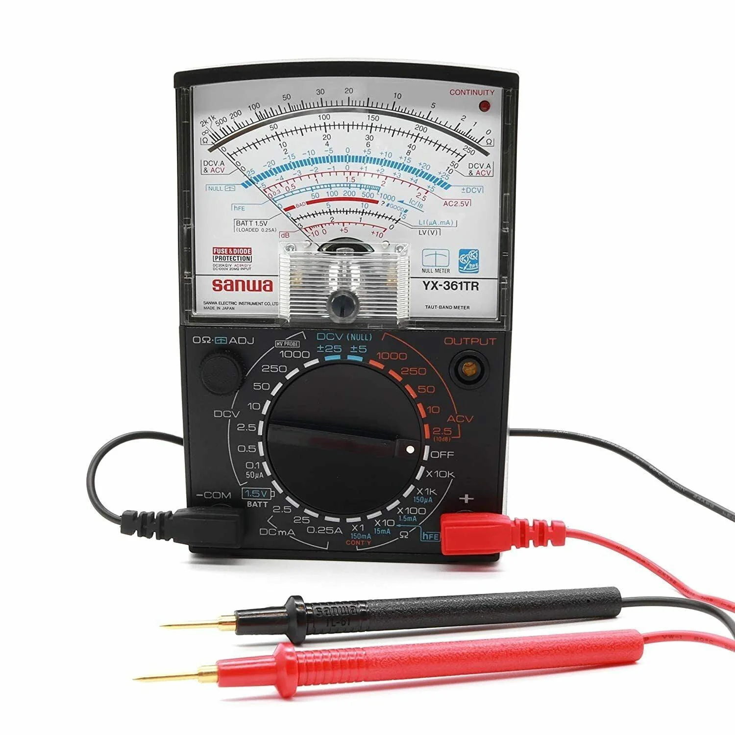 YX361TR | Analog Multimeter - Variety of Measurement Functions using 24 Contact Switch - Yuha Electric