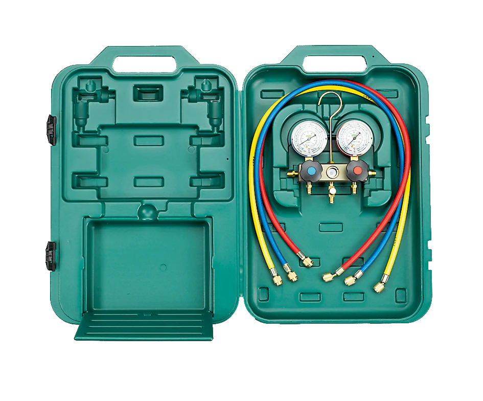 Refco 2-Way Manifold Set R22 R407C R410A with 5 Hoses — Q196 - Yuha Electric