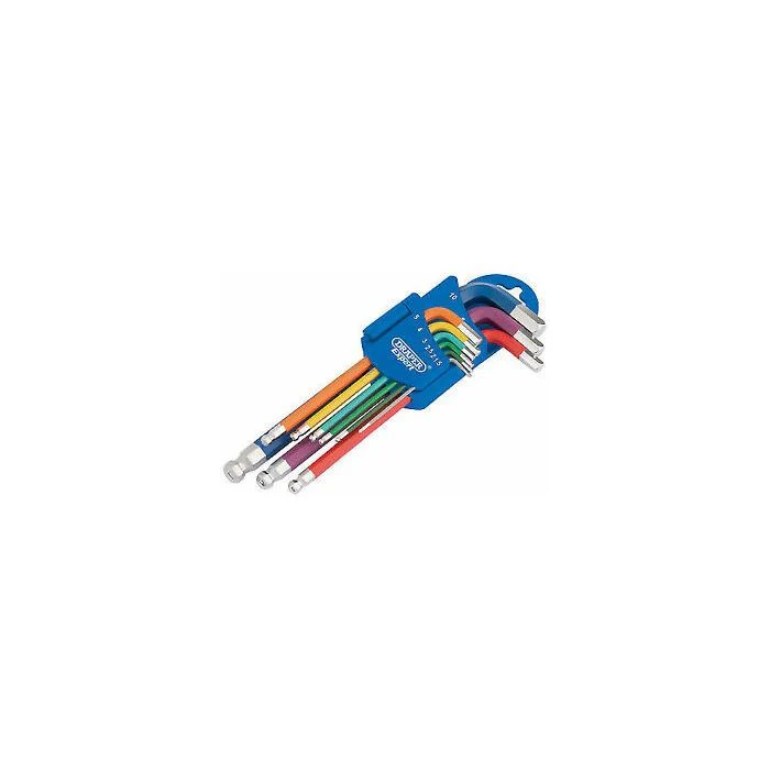 Draper 66132 Metric Coloured Hexagon & Ball End Key Set – 9 Piece - Yuha Electric