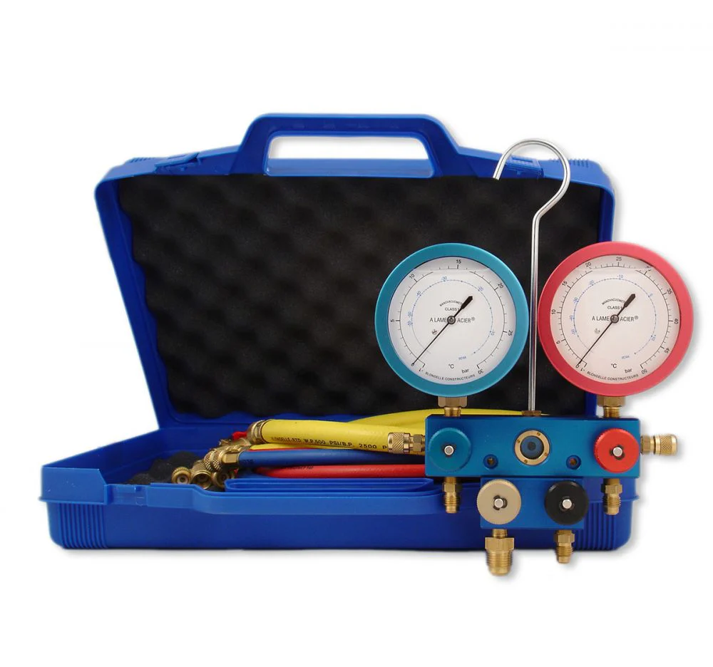 Javac FR1308-4R-E20 CO₂ Sub-Critical 4-Valve Manifold | 100 Bar | 4 x Steel Mesh Hoses & Case - Yuha Electric