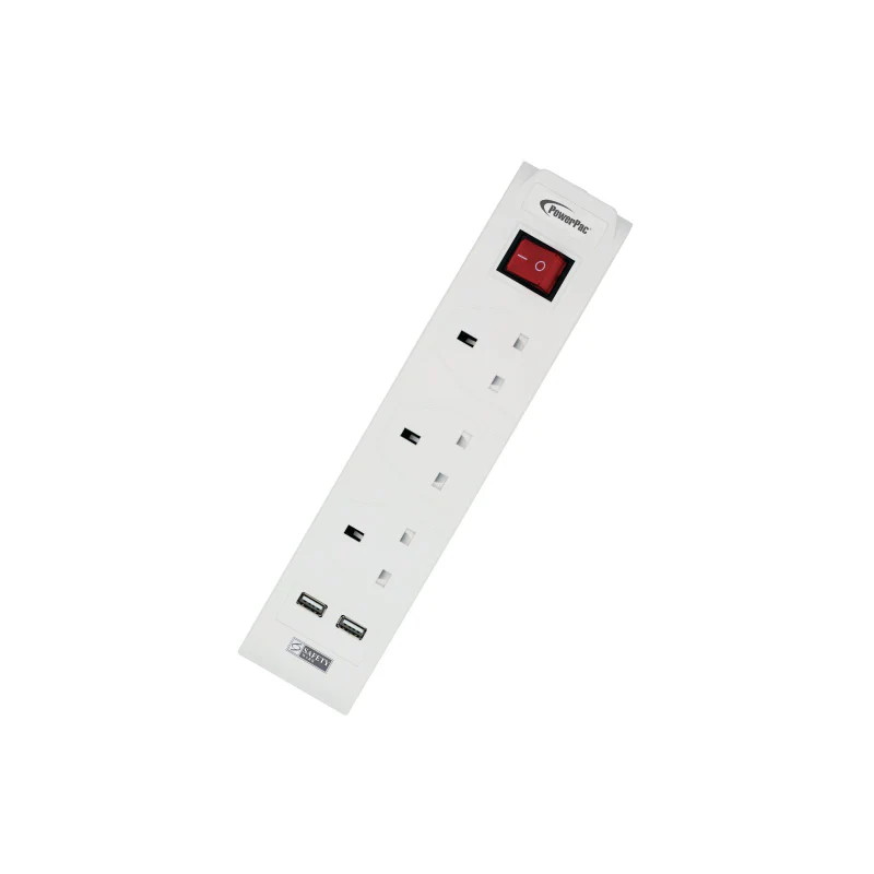 Extension Cord, Extension Socket, Power Cord 3 Metre 3 way with 2x USB charger (PP233U) - Yuha Electric