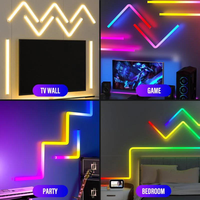 RGB Smart Wall Sconces - WiFi & Bluetooth Music LED Lights - Yuha Electric